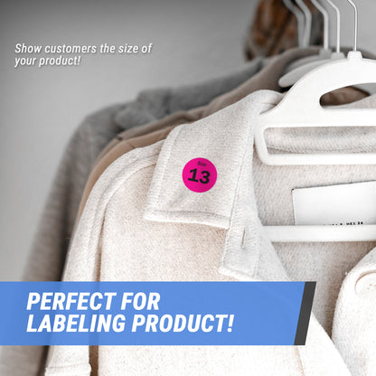 0.75in Sticker: Size 13 Clothing & Footwear Label Pack