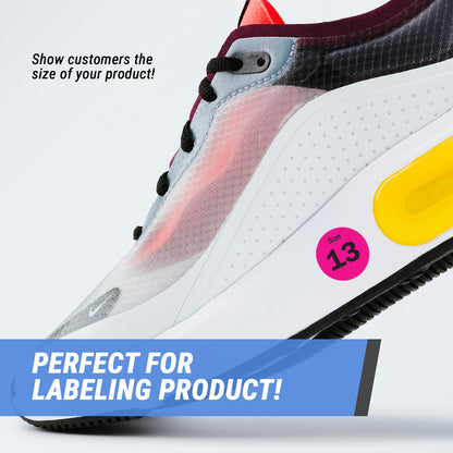 0.75in Sticker: Size 13 Clothing & Footwear Label Pack