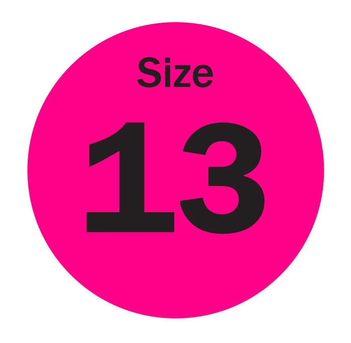 0.75in Sticker: Size 13 Clothing & Footwear Label Pack