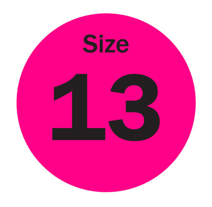 0.75in Sticker: Size 13 Clothing & Footwear Label Pack