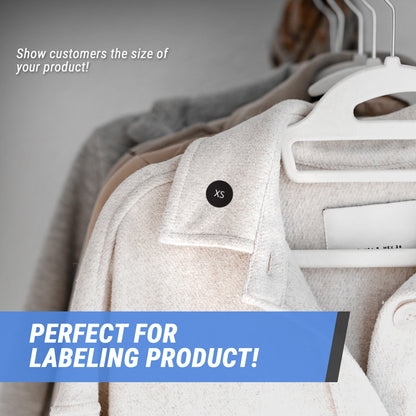 0.5in Sticker: X-Small Clothing Apparel Label (Size XS)