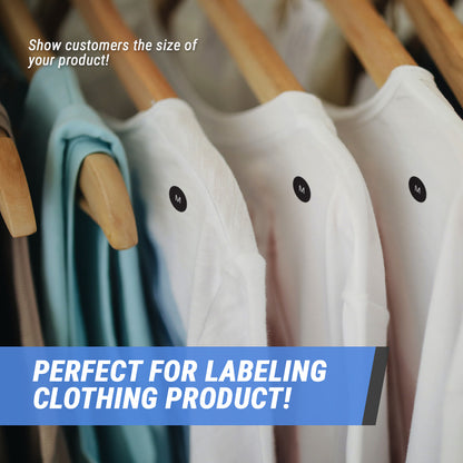 0.5in Sticker: Medium Clothing Apparel Label (Size M)
