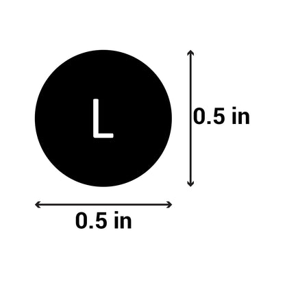 0.5in Sticker: Large Clothing Apparel Label (Size L)