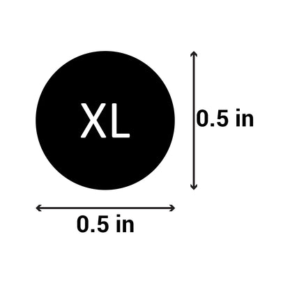 0.5in Sticker: X-Large Clothing Apparel Label (Size XL)