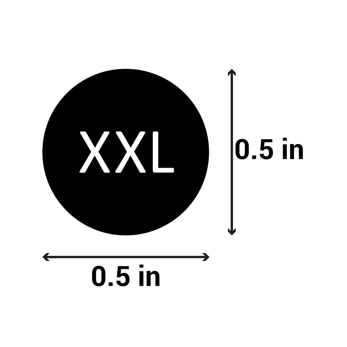 0.5in Sticker: XX-Large Clothing Apparel Label (Size XXL)