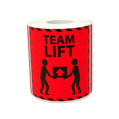 3 x 3in Sticker: Team Lift Caution Label Roll
