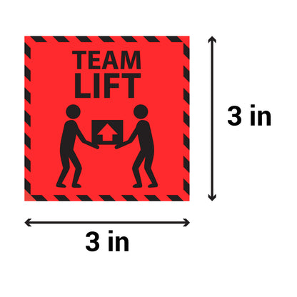 3 x 3in Sticker: Team Lift Caution Label Roll