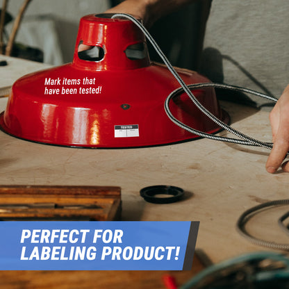 1.5 x 0.75in Sticker: Tested QC with Date & Initials Label Roll