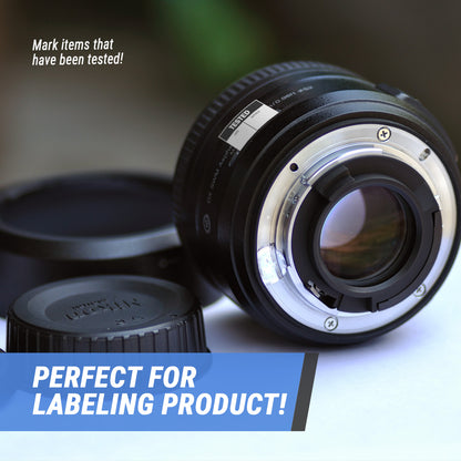 1.5 x 0.75in Sticker: Tested QC with Date & Initials Label Roll