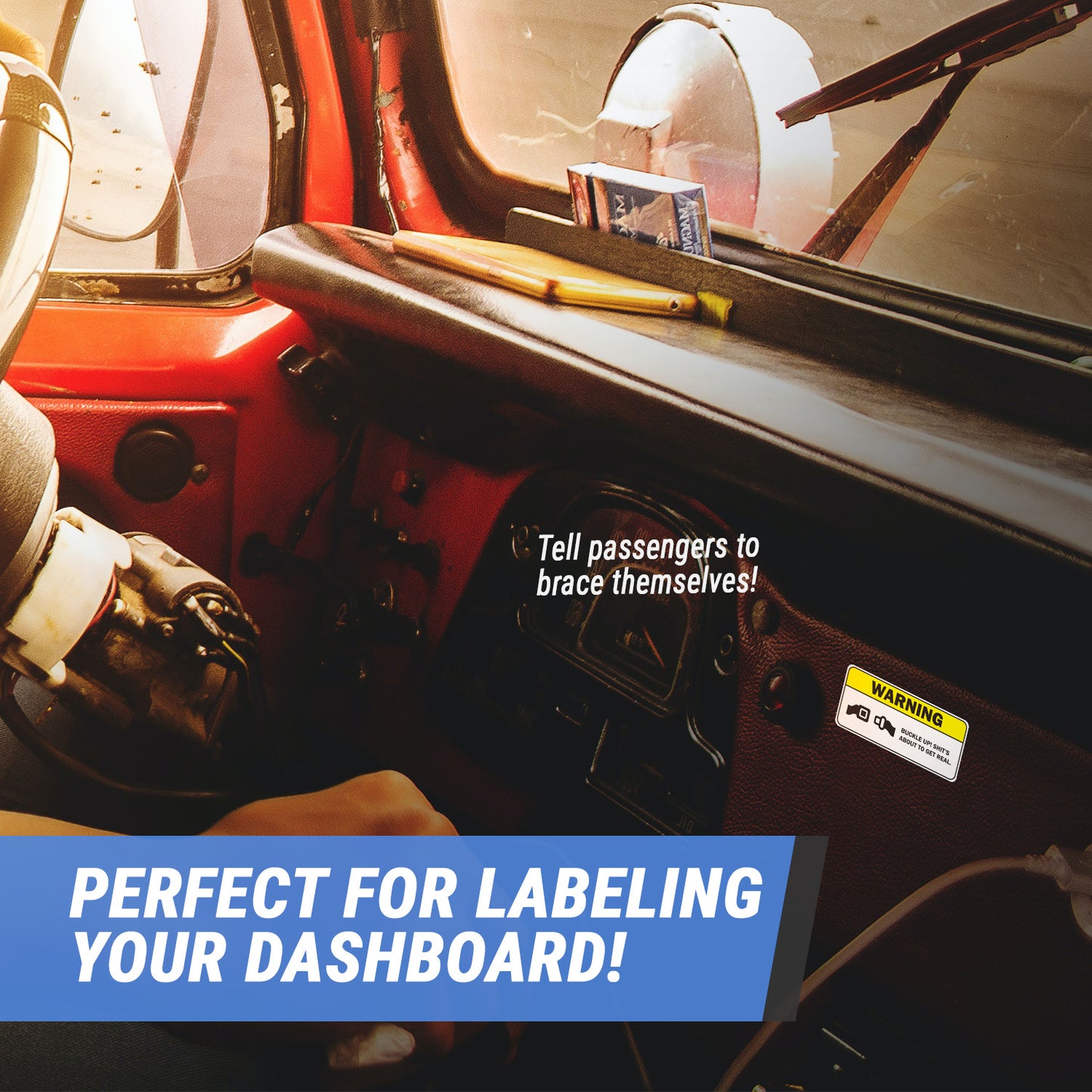 4 x 1.8in Sticker: Buckle Up Vehicle Safety Label