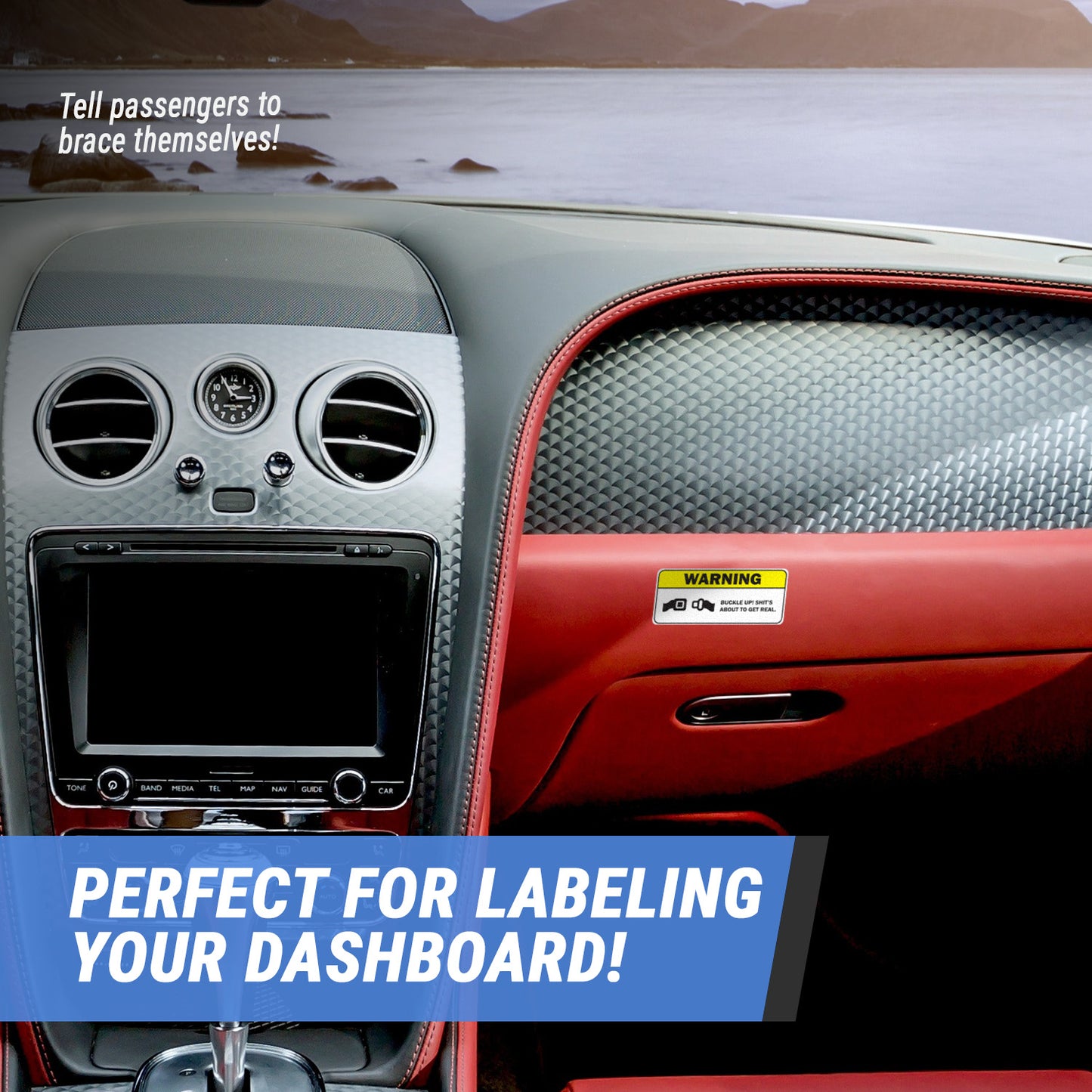 4 x 1.8in Sticker: Buckle Up Vehicle Safety Label