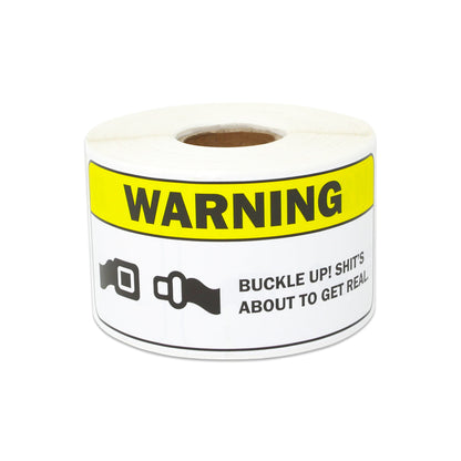 4 x 1.8in Sticker: Buckle Up Vehicle Safety Label