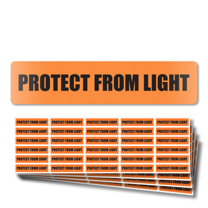 1.63 x 0.38in Sticker: Protect from Light Label (Orange)