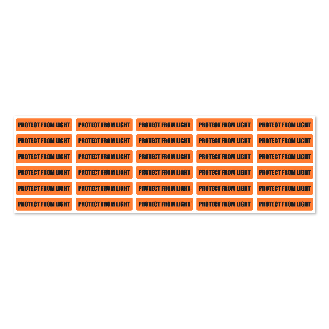 1.63 x 0.38in Sticker: Protect from Light Label (Orange)