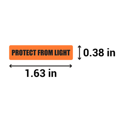 1.63 x 0.38in Sticker: Protect from Light Label (Orange)