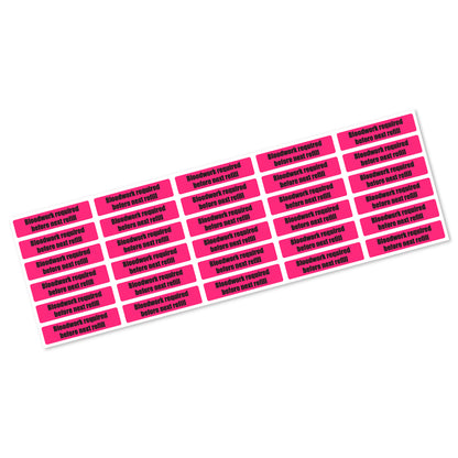 1.63 x 0.38in Sticker: Bloodwork Required Before Next Refill Label