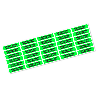 1.63 x 0.38in Sticker: Please Call 48 Hours Ahead for RX Refill Label