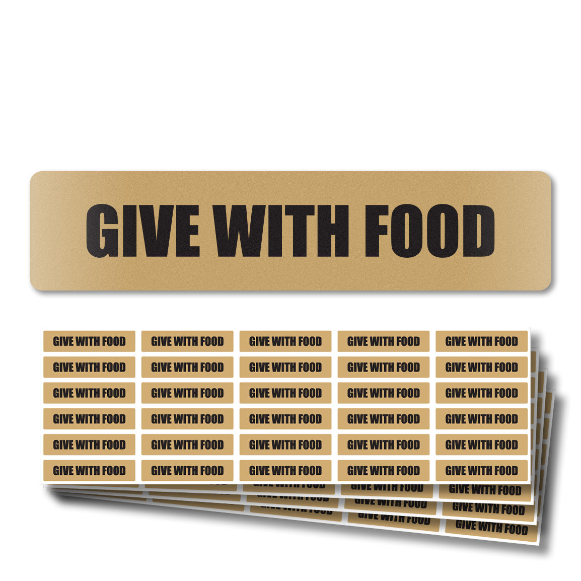1.63 x 0.38in Sticker: Give with Food Medication Label