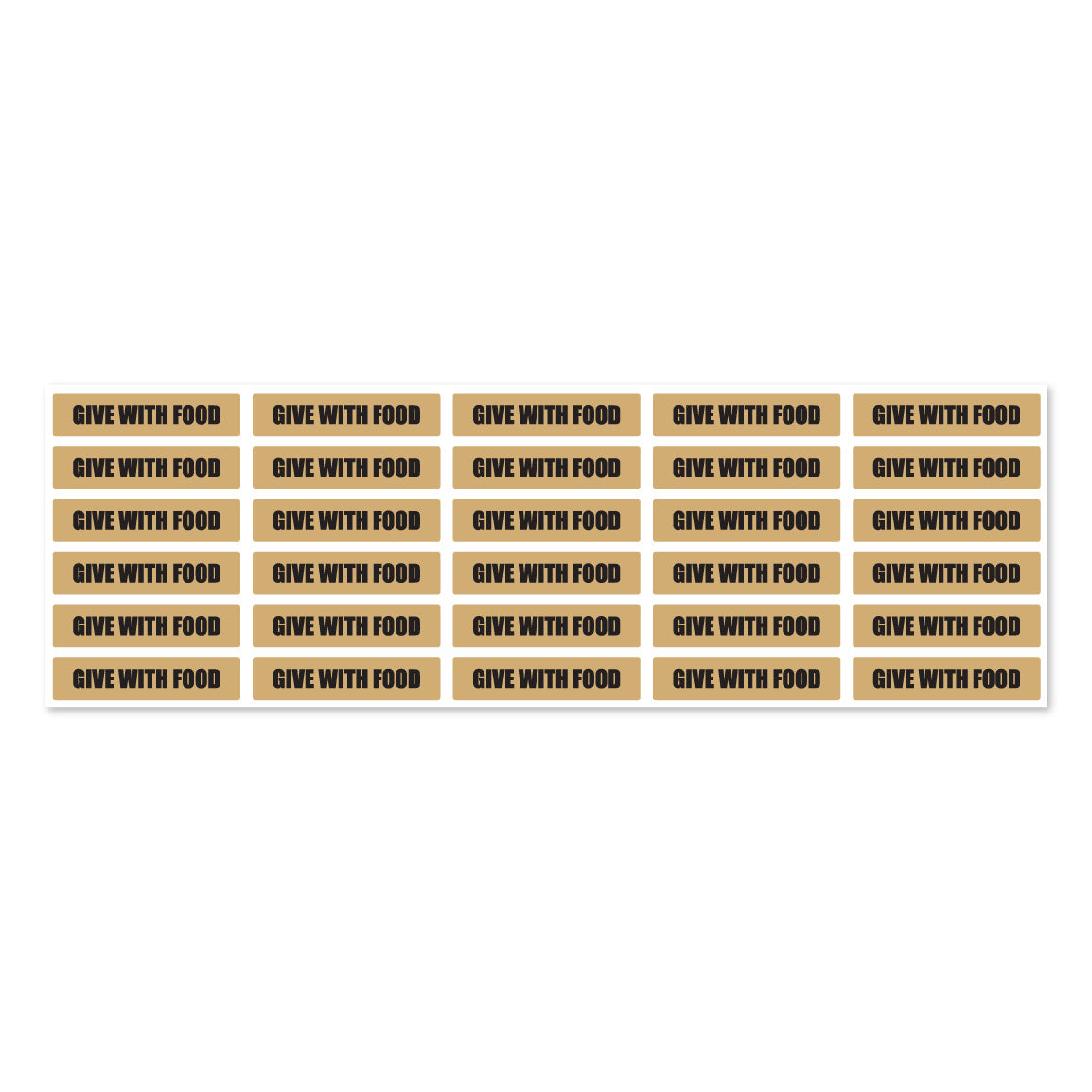 1.63 x 0.38in Sticker: Give with Food Medication Label