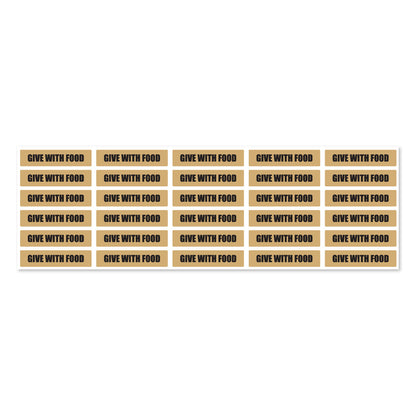 1.63 x 0.38in Sticker: Give with Food Medication Label