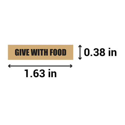 1.63 x 0.38in Sticker: Give with Food Medication Label