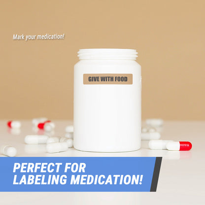 1.63 x 0.38in Sticker: Give with Food Medication Label