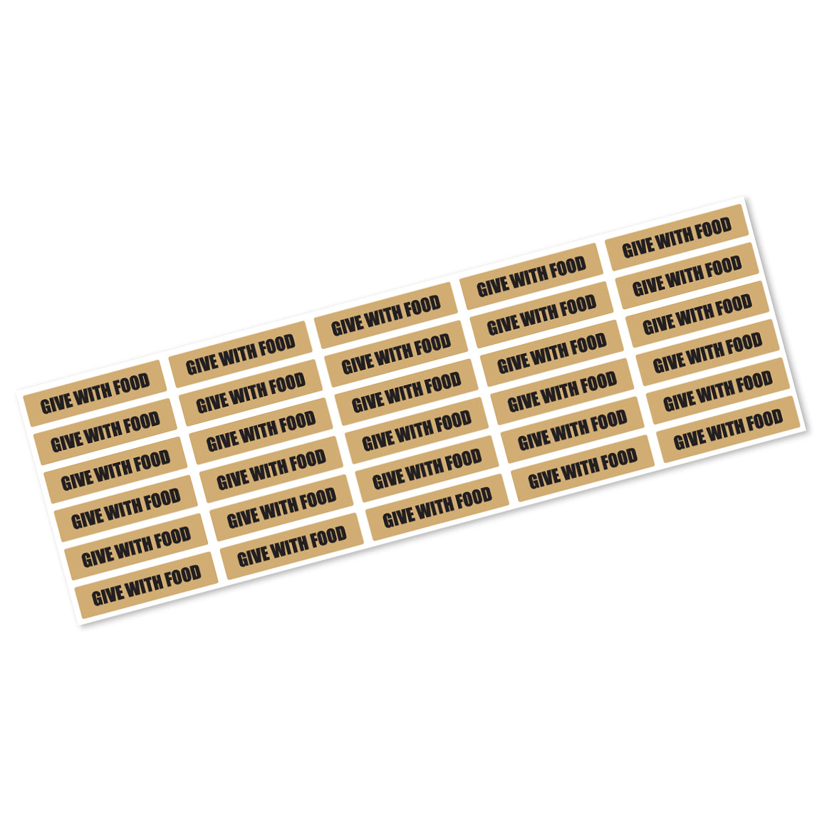1.63 x 0.38in Sticker: Give with Food Medication Label