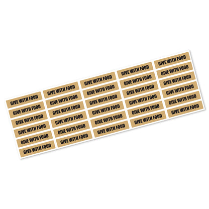 1.63 x 0.38in Sticker: Give with Food Medication Label