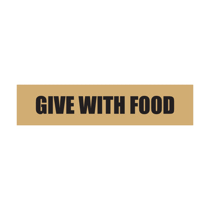 1.63 x 0.38in Sticker: Give with Food Medication Label