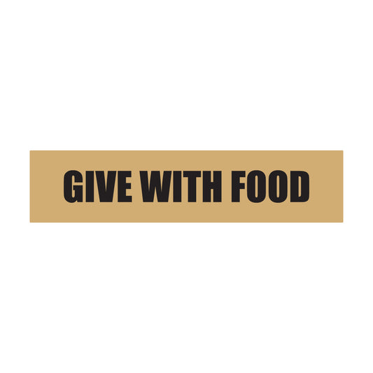 1.63 x 0.38in Sticker: Give with Food Medication Label