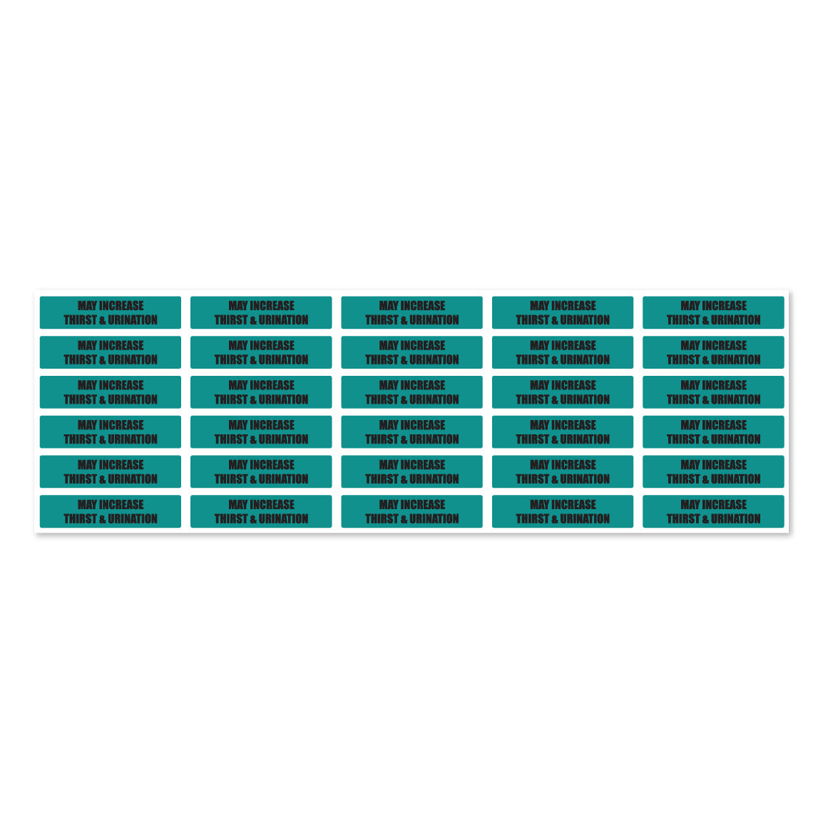 1.63 x 0.38in Sticker: May Increase Thirst and Urination Medication Label