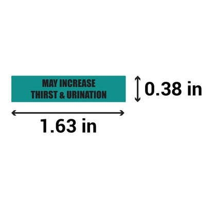 1.63 x 0.38in Sticker: May Increase Thirst and Urination Medication Label