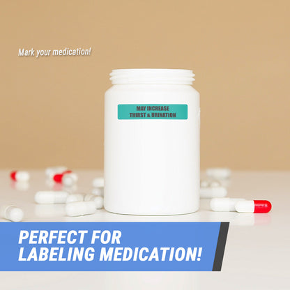 1.63 x 0.38in Sticker: May Increase Thirst and Urination Medication Label