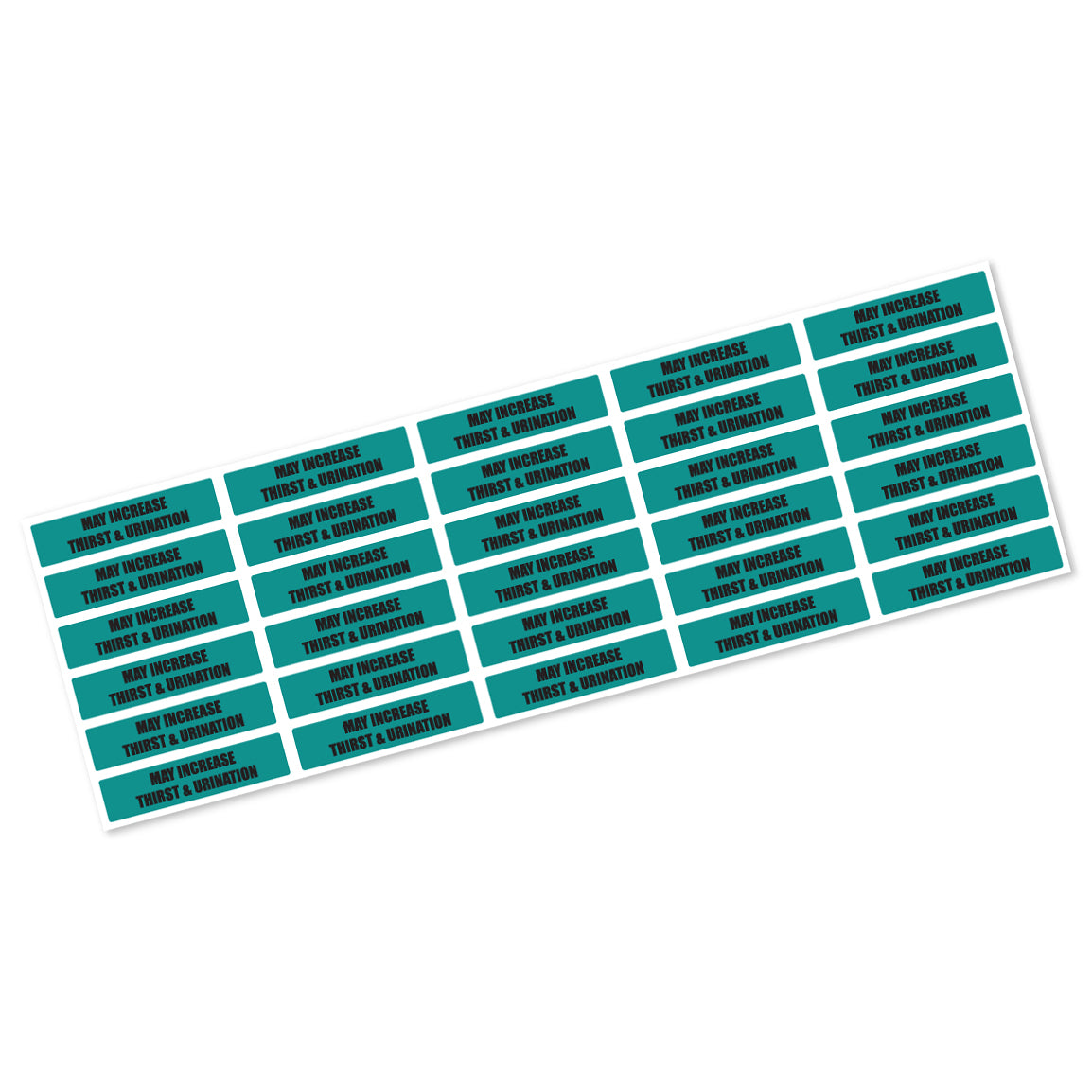 1.63 x 0.38in Sticker: May Increase Thirst and Urination Medication Label