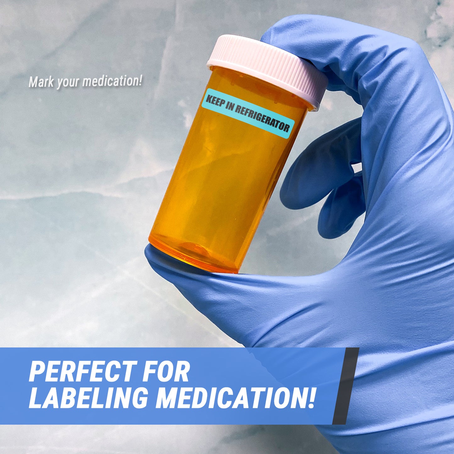 1.63 x 0.38in Sticker: Keep in Refrigerator Medication Label (300 pcs)