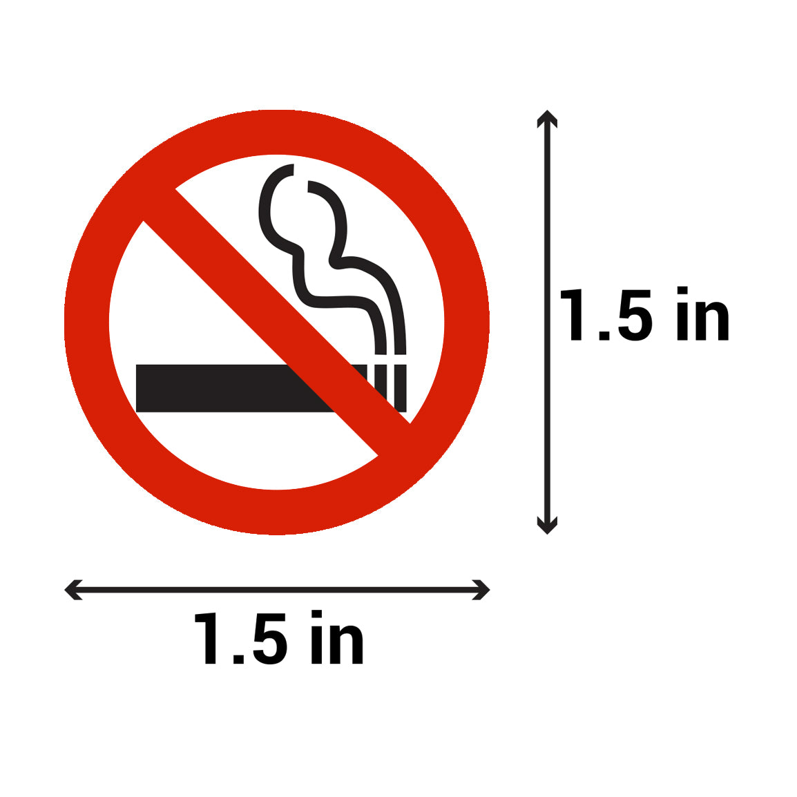 1.5in Sticker: No Smoking Warning Label Roll