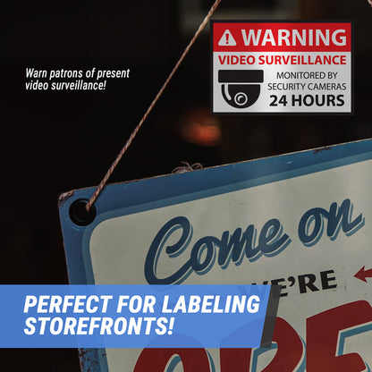 3 x 2in Sticker: Video Surveillance Warning Label Roll