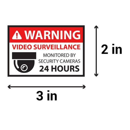 3 x 2in Sticker: Video Surveillance Warning Label Roll