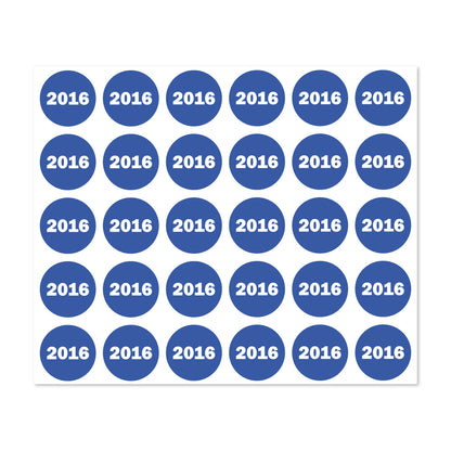 0.75in 2016 Year Label Blue (Sheet)