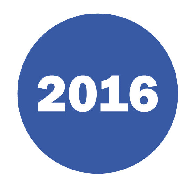 0.75in 2016 Year Label Blue (Sheet)