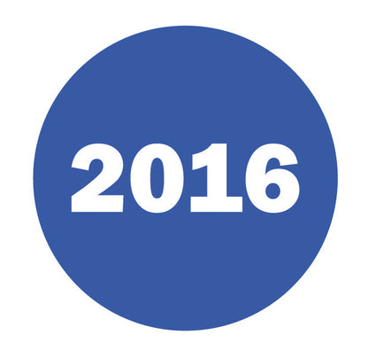 0.75in 2016 Year Label Blue (Sheet)