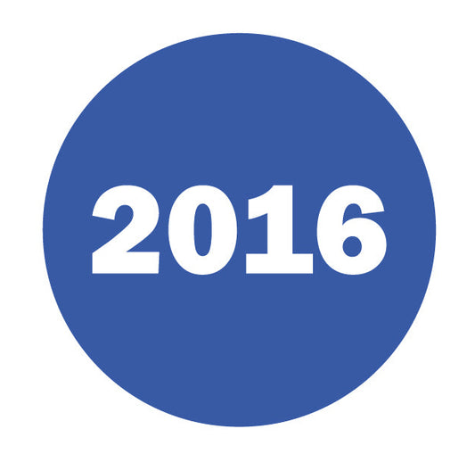 0.75in 2016 Year Label Blue (Sheet)