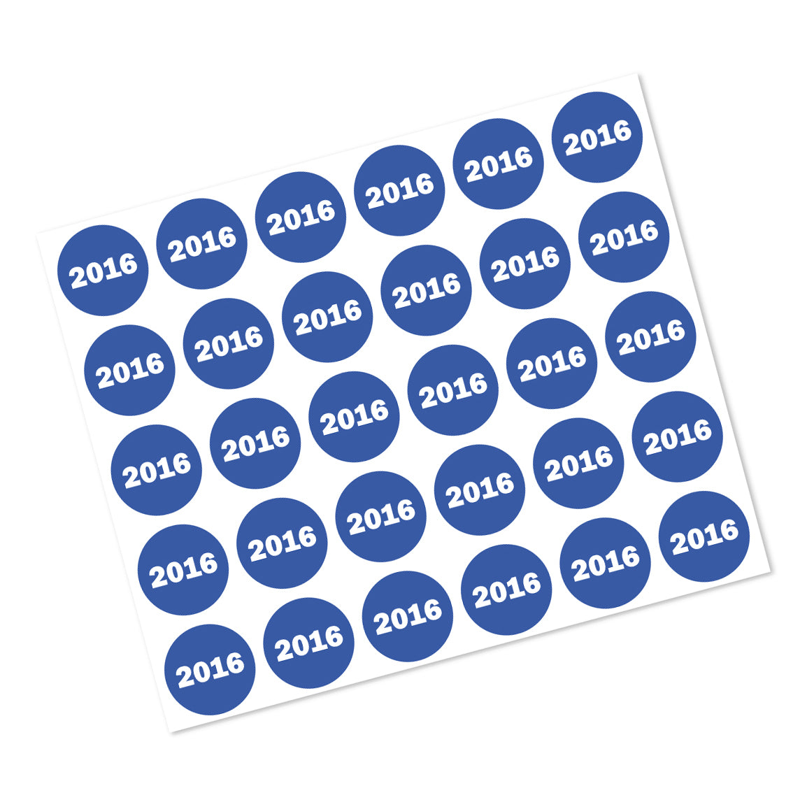 0.75in 2016 Year Label Blue (Sheet)
