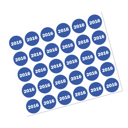 0.75in 2016 Year Label Blue (Sheet)