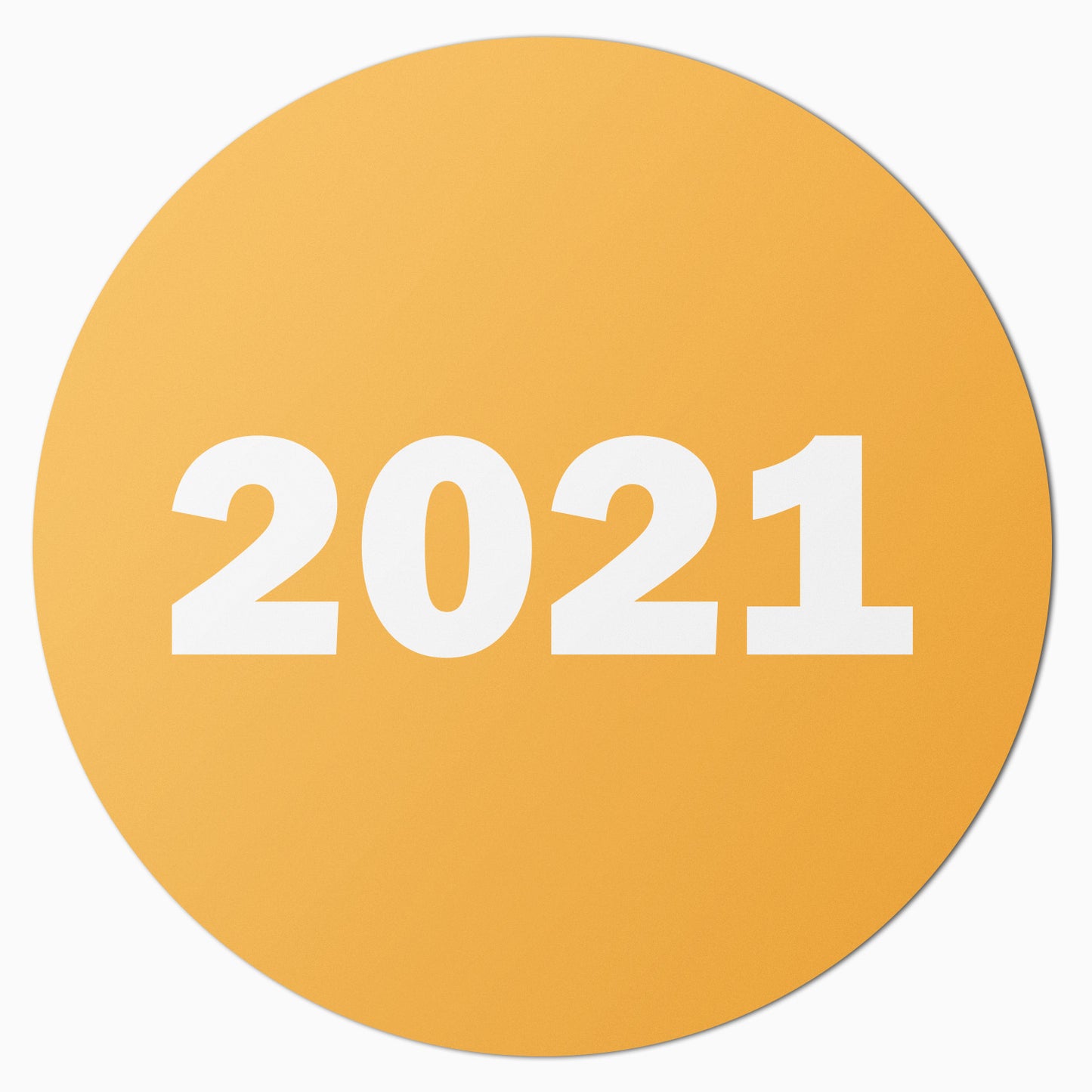 0.75in 2021 Year Label Orange (Sheet)