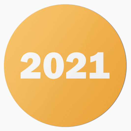0.75in 2021 Year Label Orange (Sheet)