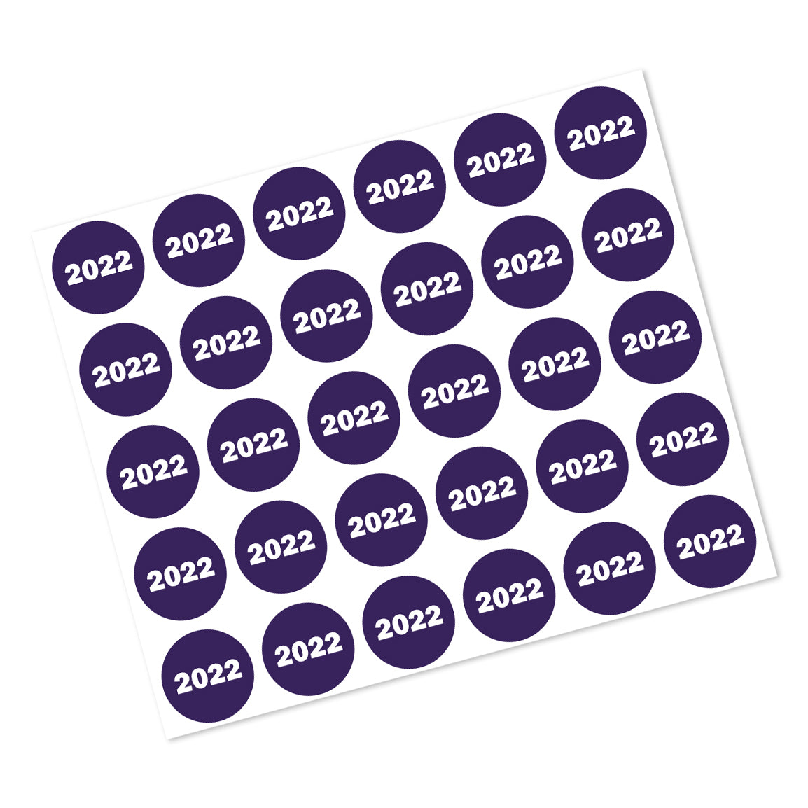 0.75in 2022 Year Label Purple (Sheet)