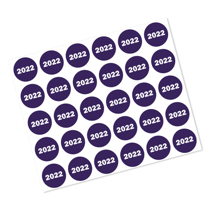 0.75in 2022 Year Label Purple (Sheet)