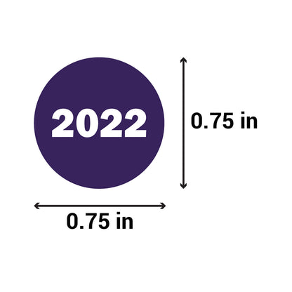 0.75in 2022 Year Label Purple (Sheet)