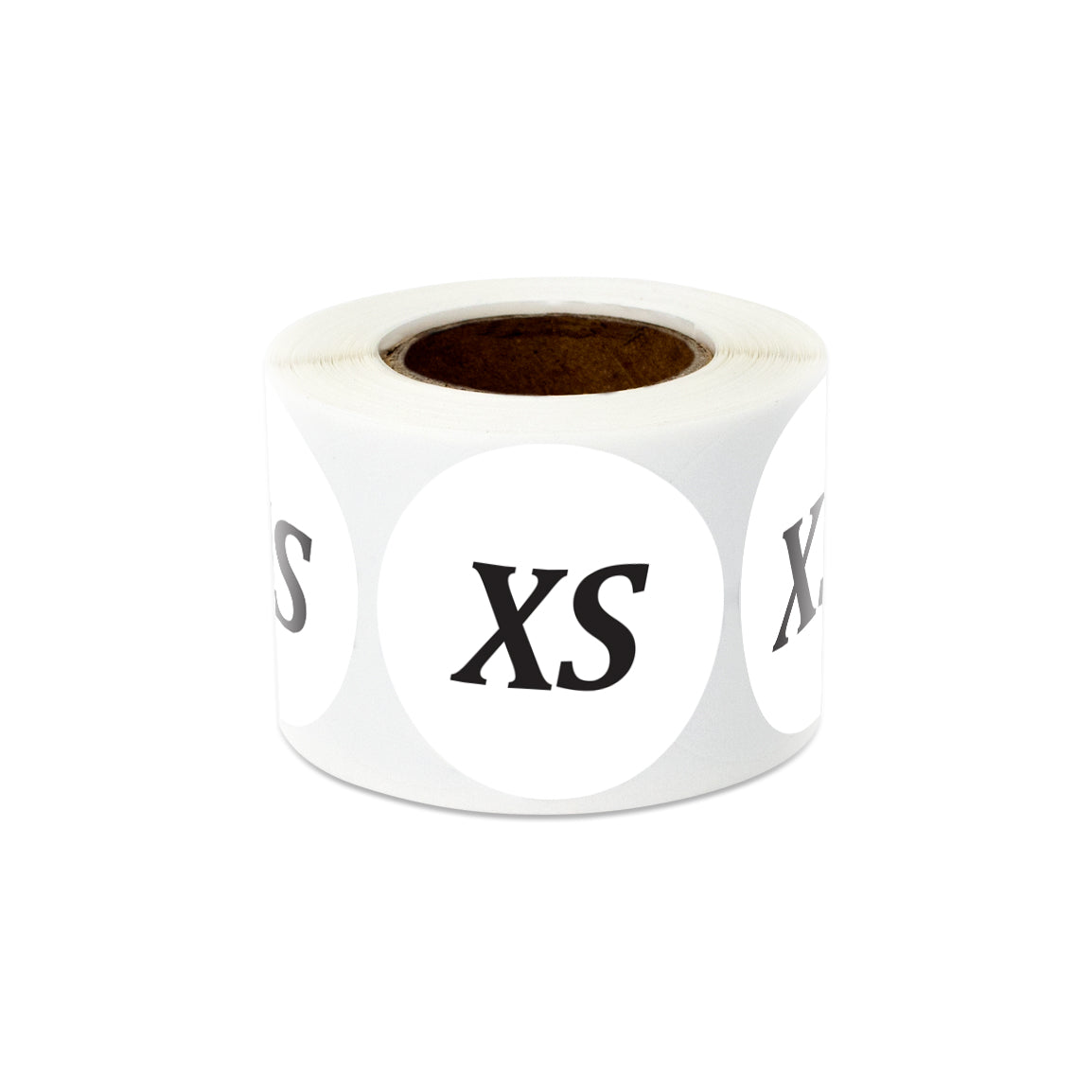 1.25in Sticker: Extra-Small Clothing Apparel Label Roll (Size XS, White)